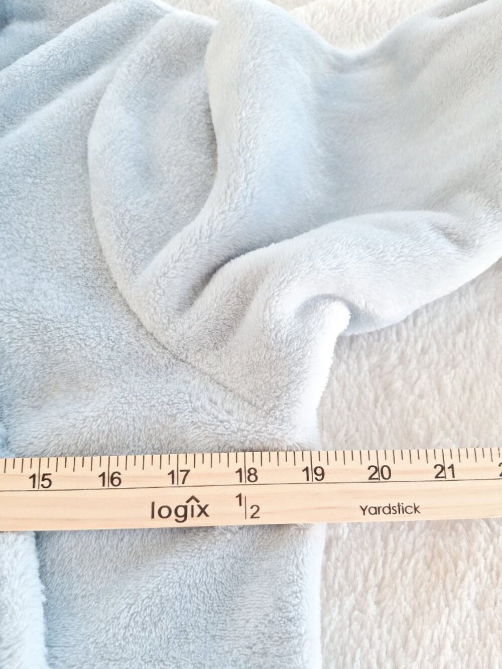 Carole Hochman ZCH57663 XL Blue Gray Plush Faux Fur Trim Long Robe Cozy Luxury - Picture 6 of 7